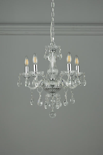 Laura Ashley Harriet 5 Light Crystal & Polished Chrome Chandelier – from Amos Lighting + Home