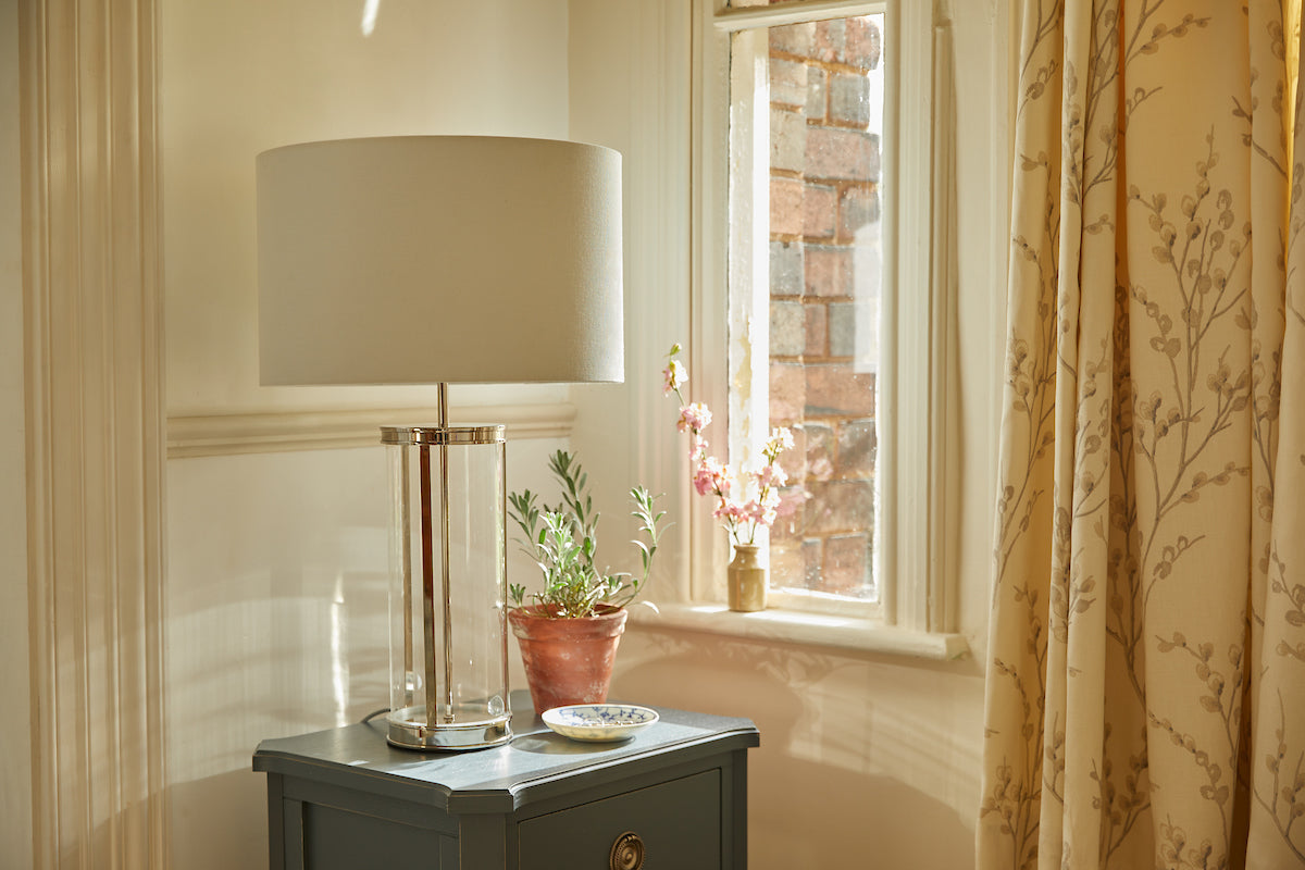 Laura Ashley Harrington Large Table Lamp Polished Nickel – from Amos Lighting + Home