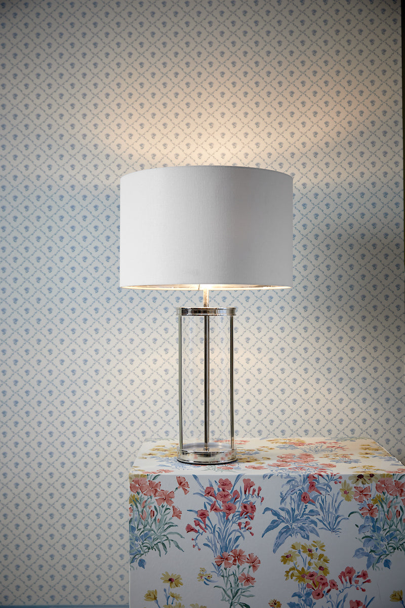 Laura Ashley Harrington Large Table Lamp Polished Nickel – from Amos Lighting + Home