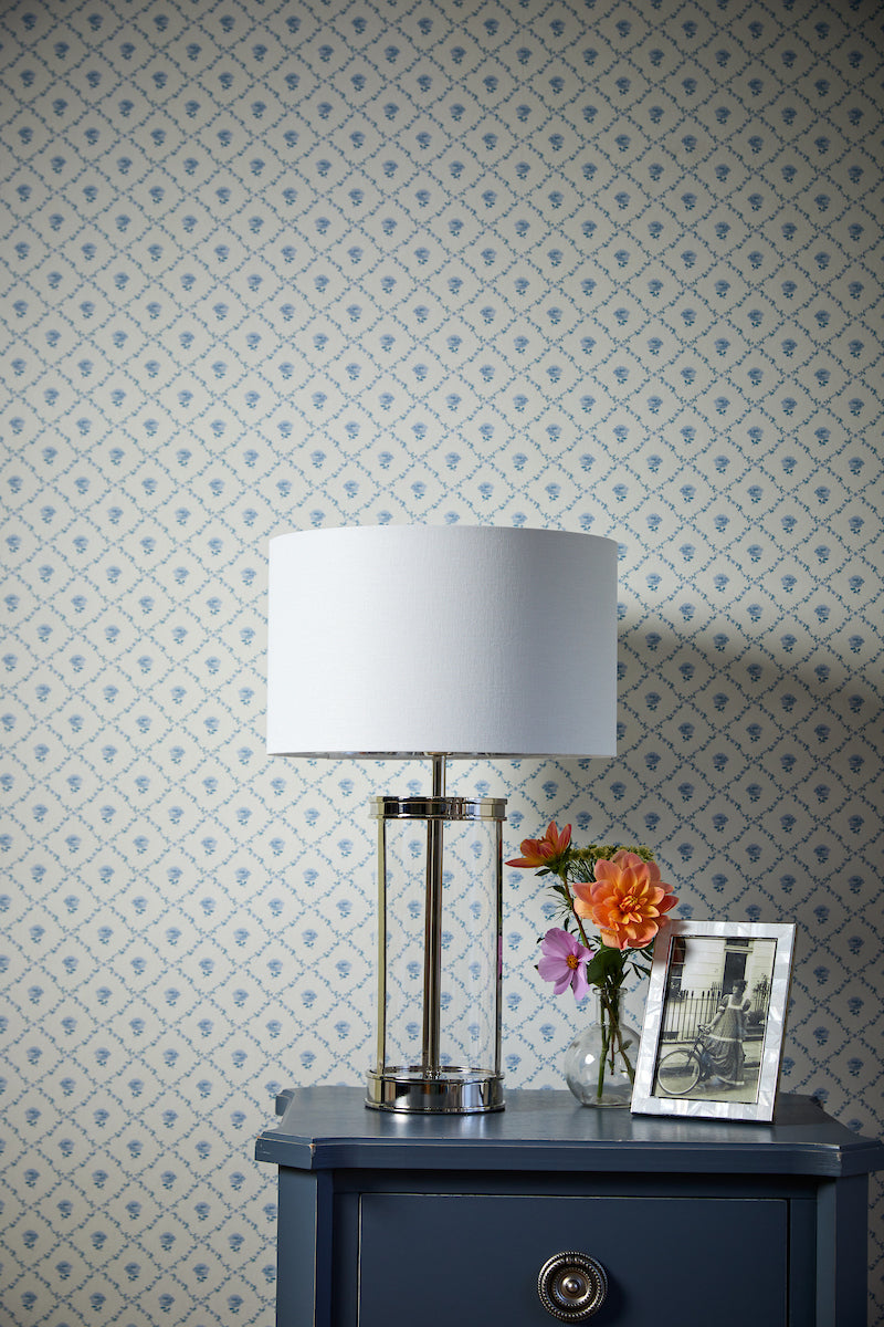 Laura Ashley Harrington Small Table Lamp Polished Nickel – from Amos Lighting + Home