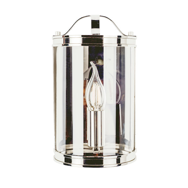 Laura Ashley Harrington Wall Light Polished Nickel Glass – from Amos Lighting + Home