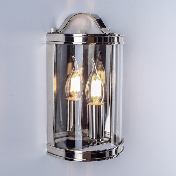 Laura Ashley Harrington Wall Light Polished Nickel Glass – from Amos Lighting + Home