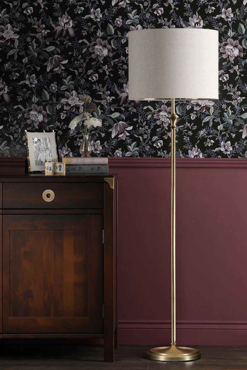 Laura Ashley Highgrove Floor Lamp Matt Antique Brass – from Amos Lighting + Home