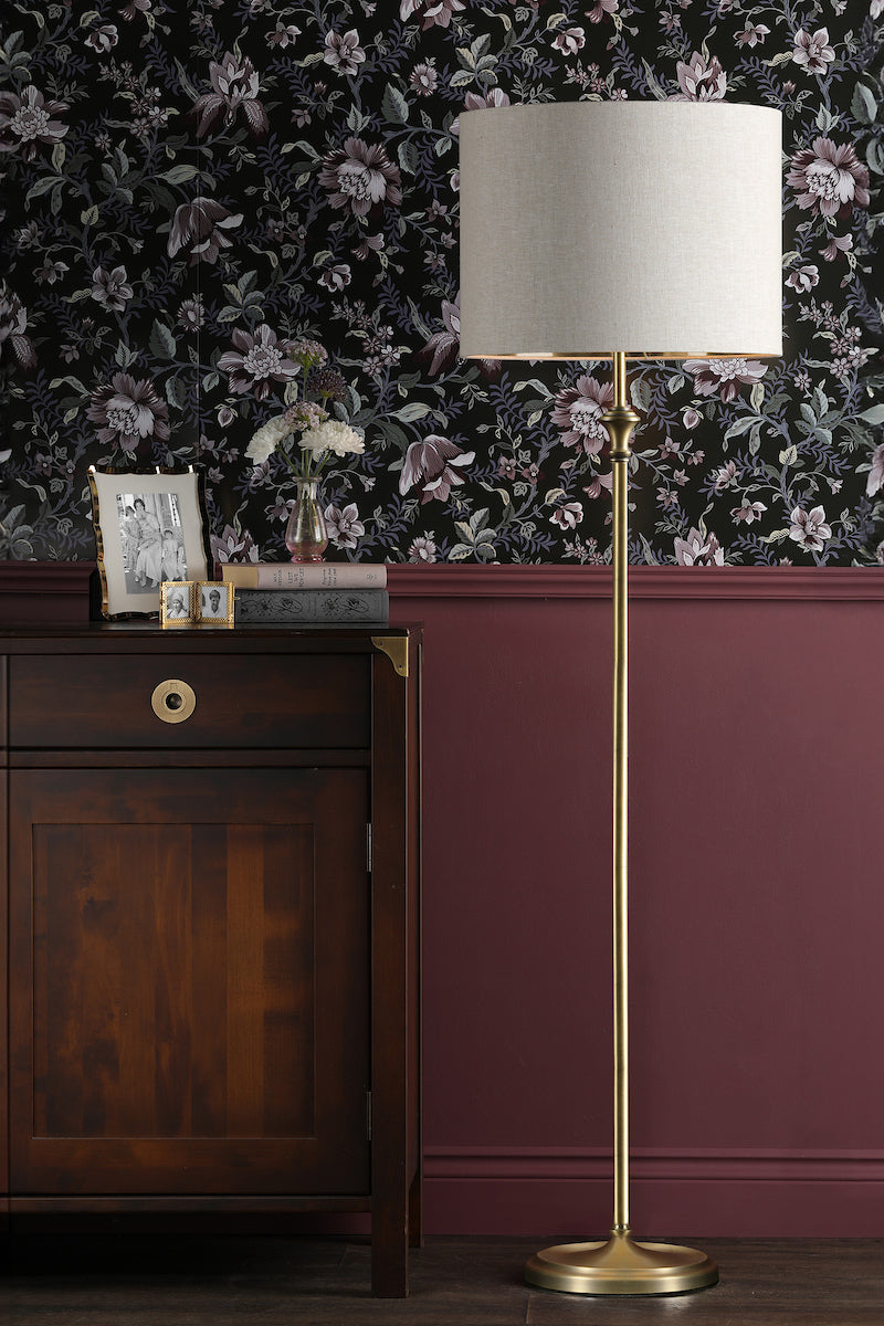 Laura Ashley Highgrove Floor Lamp Matt Antique Brass – from Amos Lighting + Home