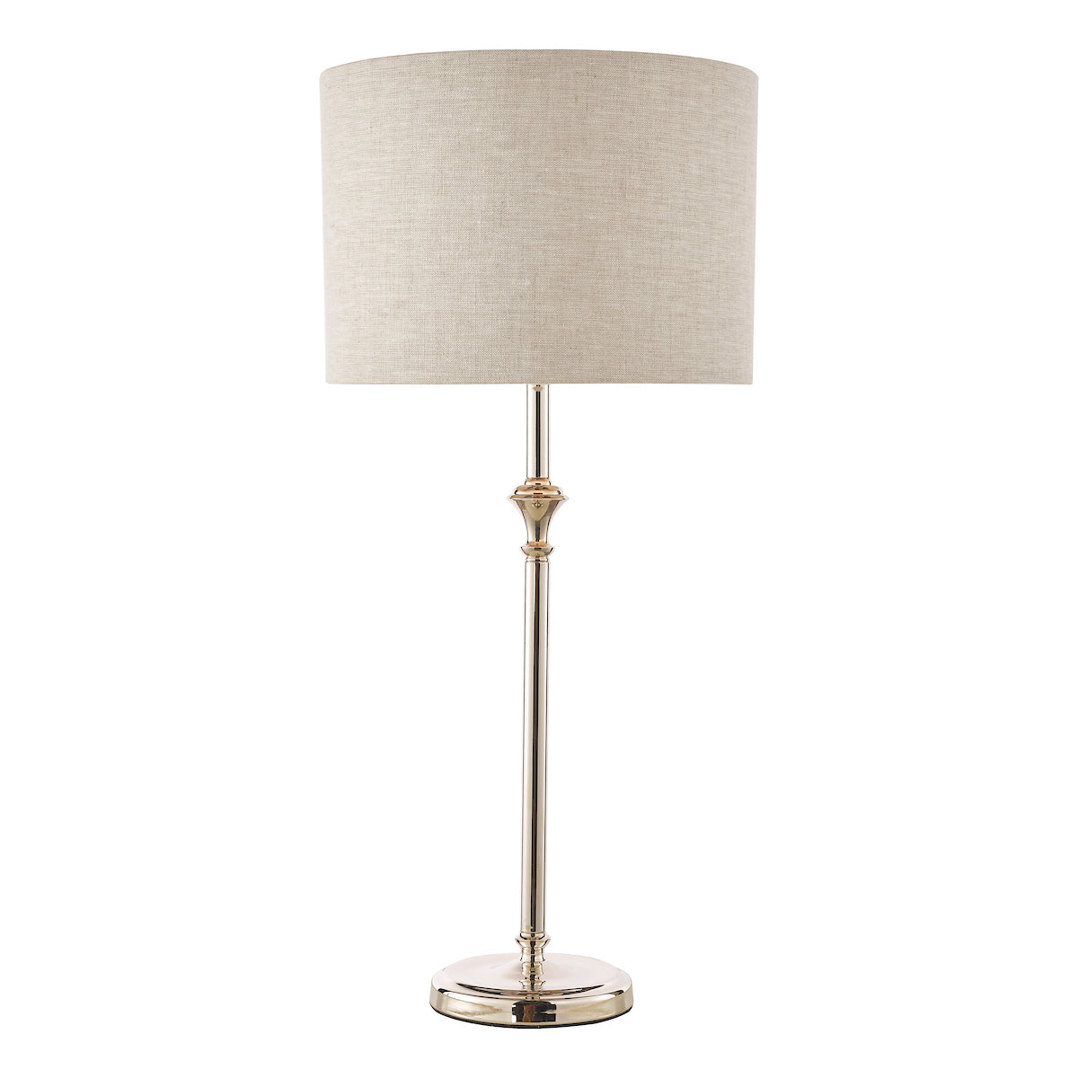 Laura Ashley Highgrove Table Lamp Polished Nickel With Shade – from Amos Lighting + Home