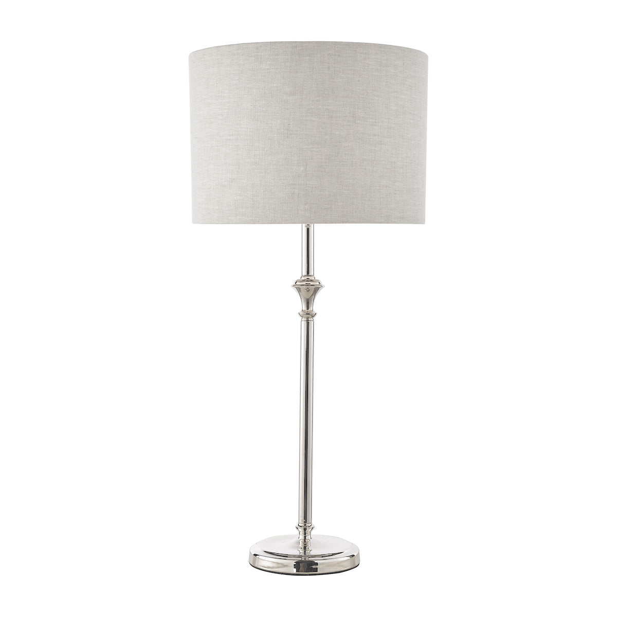 Laura Ashley Highgrove Table Lamp Polished Nickel With Shade – from Amos Lighting + Home