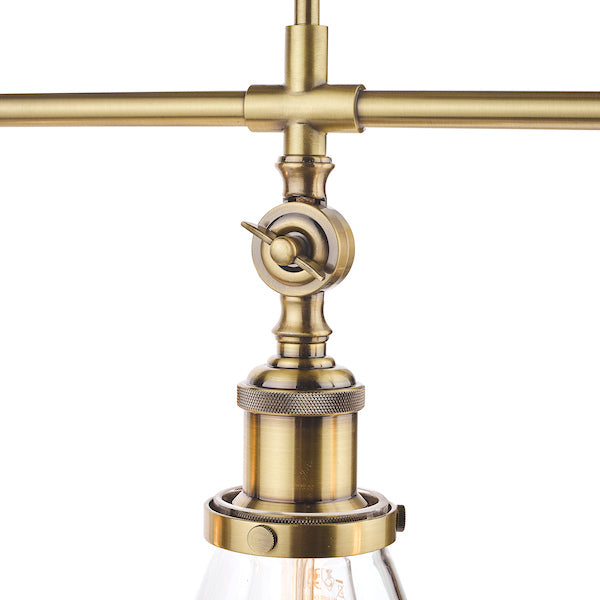 Laura Ashley Isaac 3 Light Bar Pendant Antique Brass – from Amos Lighting + Home