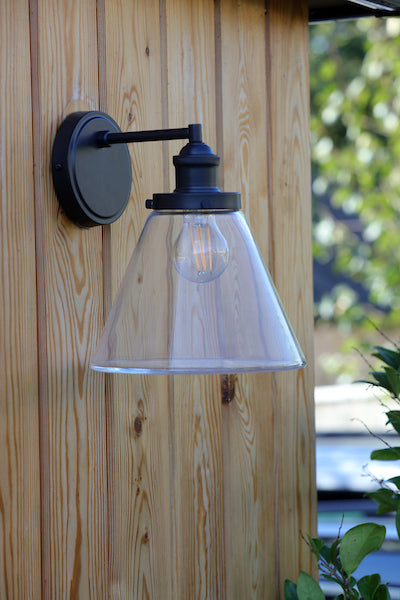 Laura Ashley Isaac Outdoor Wall Light Charcoal Glass IP44 – from Amos Lighting + Home