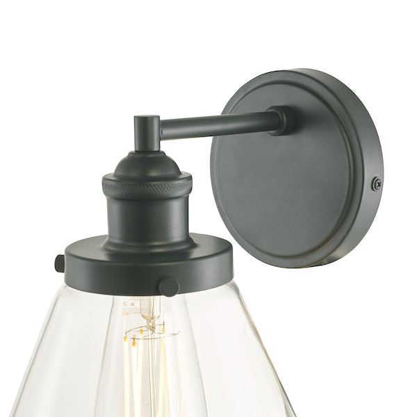 Laura Ashley Isaac Outdoor Wall Light Charcoal Glass IP44 – from Amos Lighting + Home