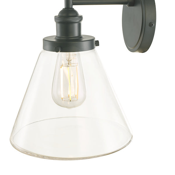 Laura Ashley Isaac Outdoor Wall Light Charcoal Glass IP44 – from Amos Lighting + Home