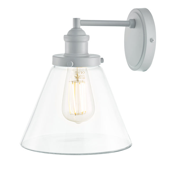 Laura Ashley Isaac Outdoor Wall Light Pale Slate Grey Glass IP44 – from Amos Lighting + Home