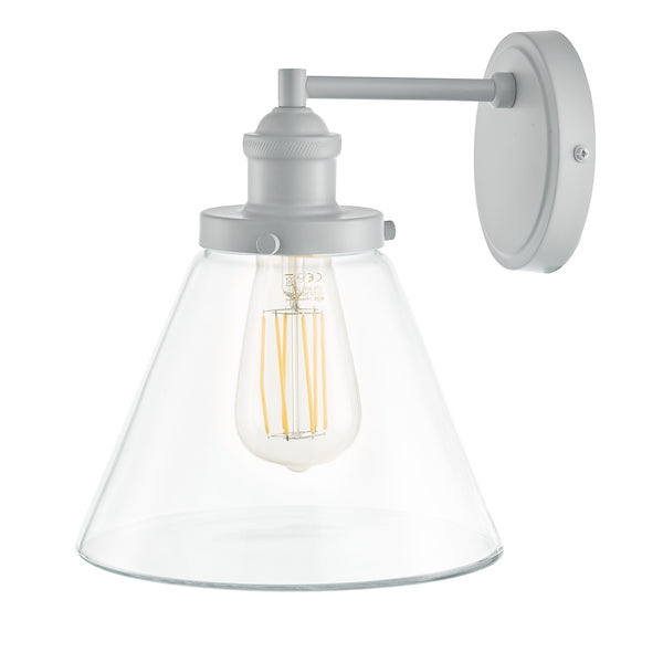 Laura Ashley Isaac Outdoor Wall Light Pale Slate Grey Glass IP44 – from Amos Lighting + Home