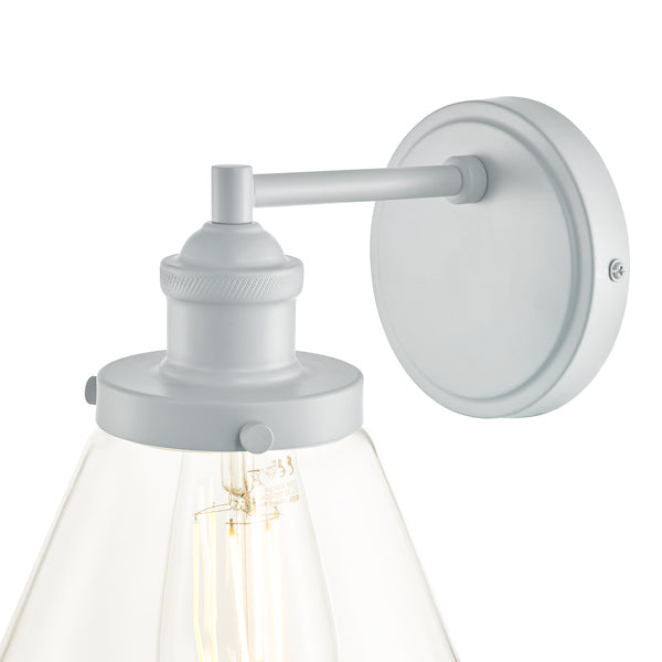 Laura Ashley Isaac Outdoor Wall Light Pale Slate Grey Glass IP44 – from Amos Lighting + Home