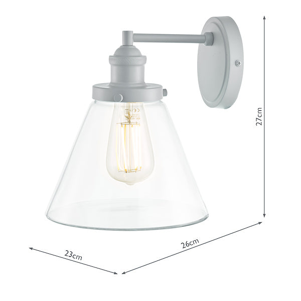 Laura Ashley Isaac Outdoor Wall Light Pale Slate Grey Glass IP44 – from Amos Lighting + Home