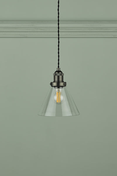 Laura Ashley Isaac Pendant Industrial Nickel – from Amos Lighting + Home