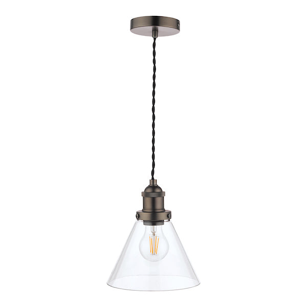 Laura Ashley Isaac Pendant Industrial Nickel – from Amos Lighting + Home
