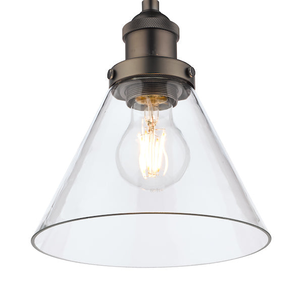 Laura Ashley Isaac Pendant Industrial Nickel – from Amos Lighting + Home