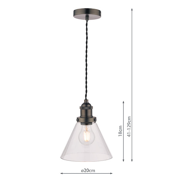 Laura Ashley Isaac Pendant Industrial Nickel – from Amos Lighting + Home
