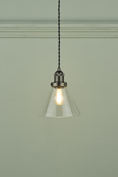 Laura Ashley Isaac Pendant Industrial Nickel – from Amos Lighting + Home
