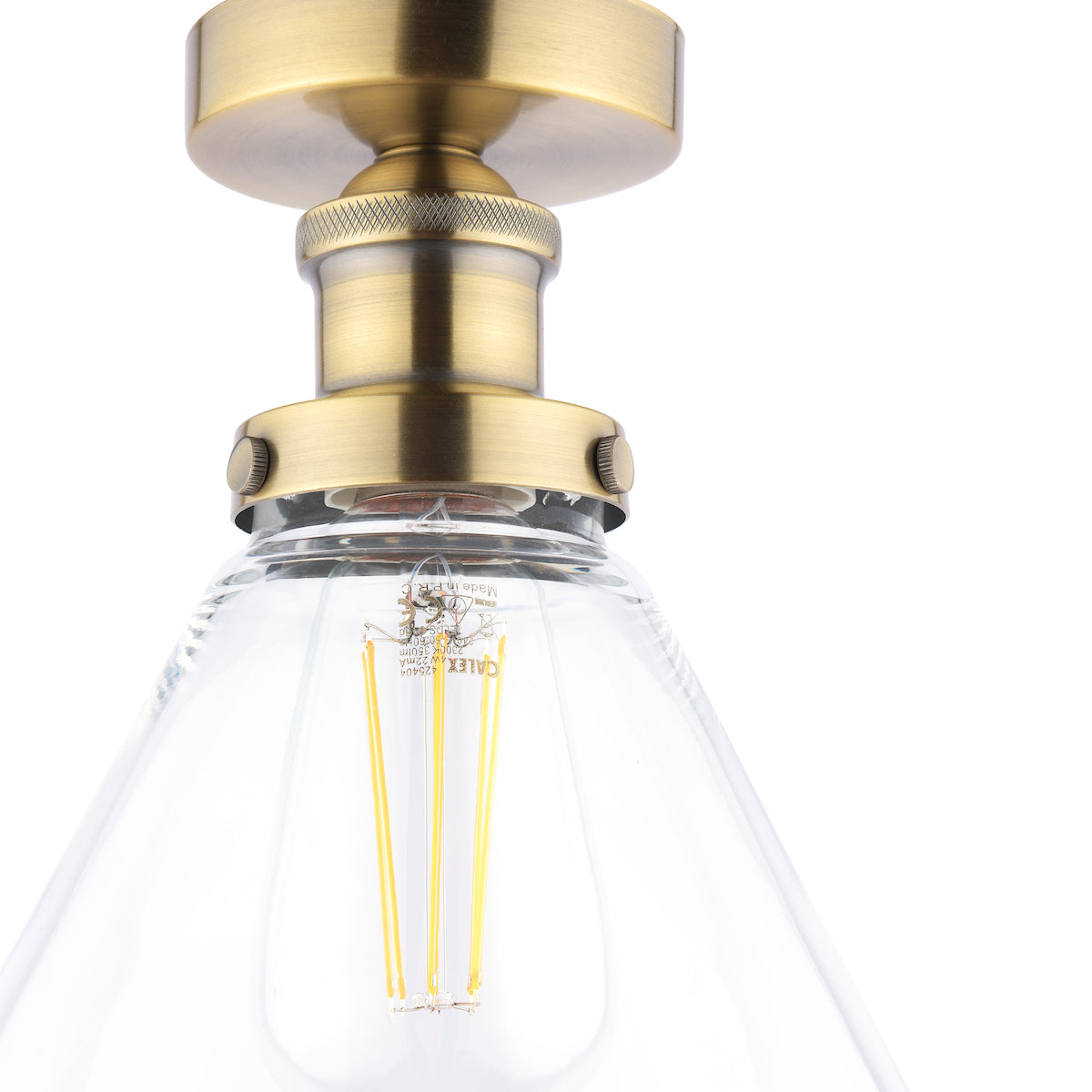 Laura Ashley Isaac Semi-Flush Antique Brass – from Amos Lighting + Home