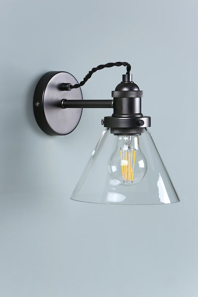 Laura Ashley Isaac Wall Light Industrial Nickel – from Amos Lighting + Home