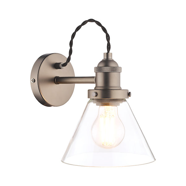 Laura Ashley Isaac Wall Light Industrial Nickel – from Amos Lighting + Home