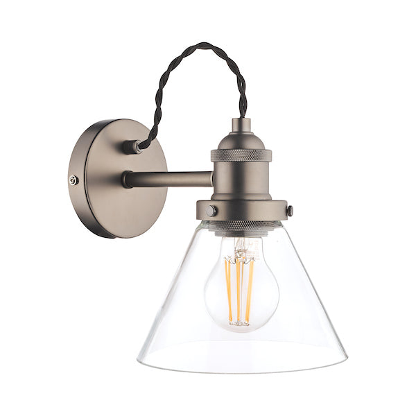 Laura Ashley Isaac Wall Light Industrial Nickel – from Amos Lighting + Home