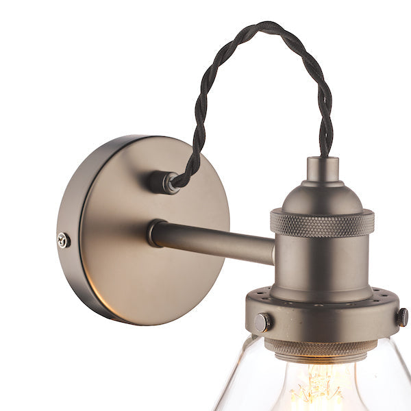 Laura Ashley Isaac Wall Light Industrial Nickel – from Amos Lighting + Home