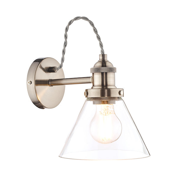 Laura Ashley Isaac Wall Light Satin Nickel – from Amos Lighting + Home