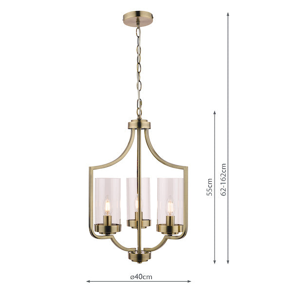 Laura Ashley Joseph Antique Brass 3 Light Chandelier – from Amos Lighting + Home