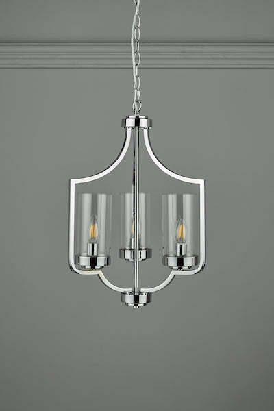 Laura Ashley Joseph Polished Chrome 3 Light Chandelier – from Amos Lighting + Home