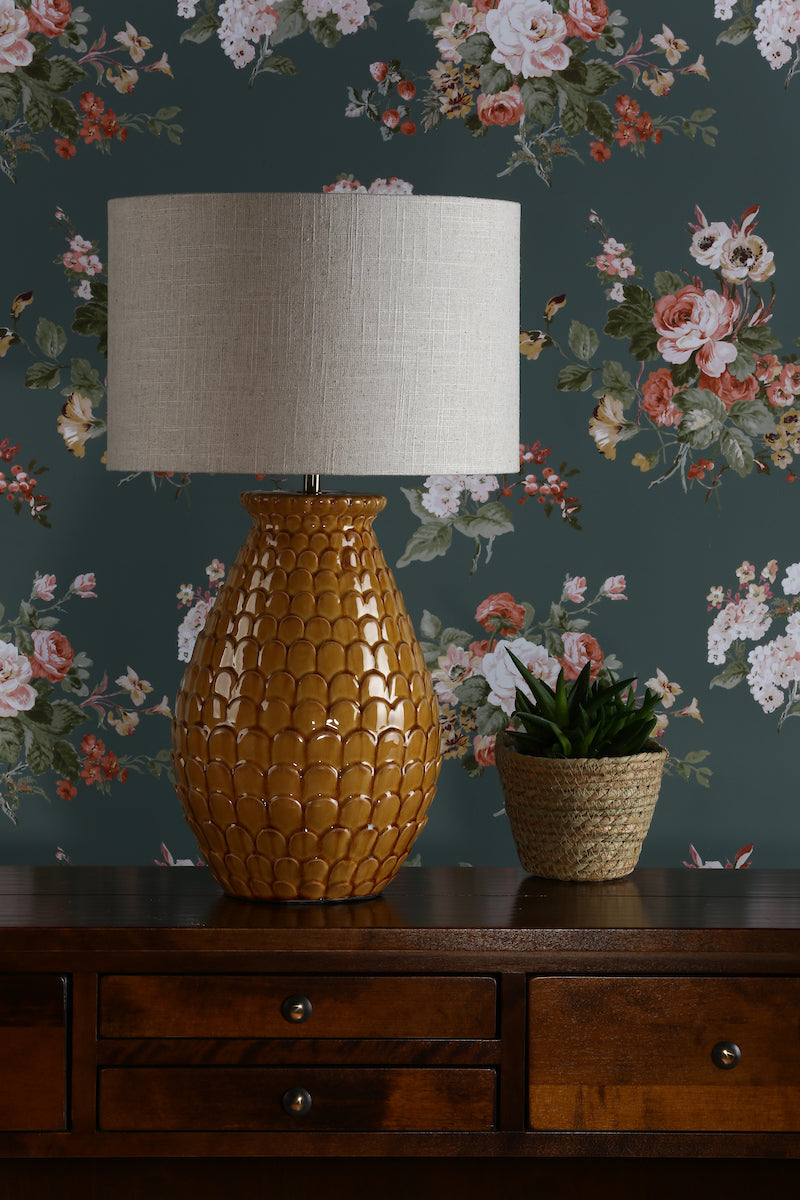 Laura Ashley Liza Table Lamp Orange with Shade – from Amos Lighting + Home