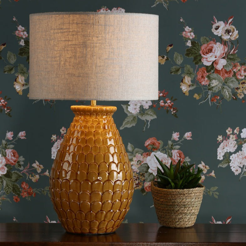 Laura Ashley Liza Table Lamp Orange with Shade – from Amos Lighting + Home