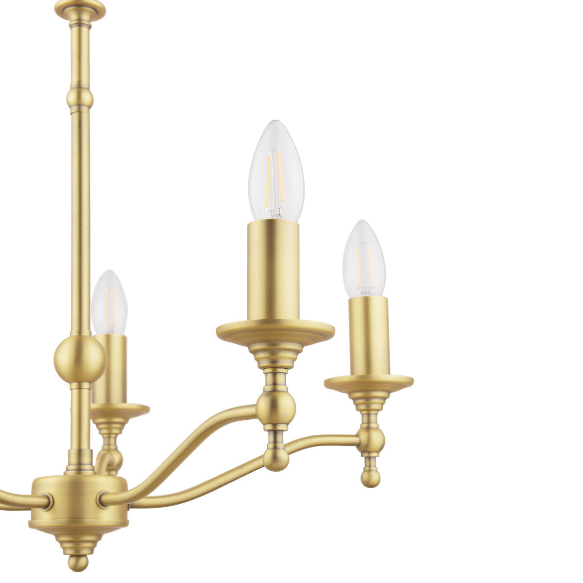 Laura Ashley Ludchurch 5 Light Armed Pendant Matt Antique Brass – from Amos Lighting + Home