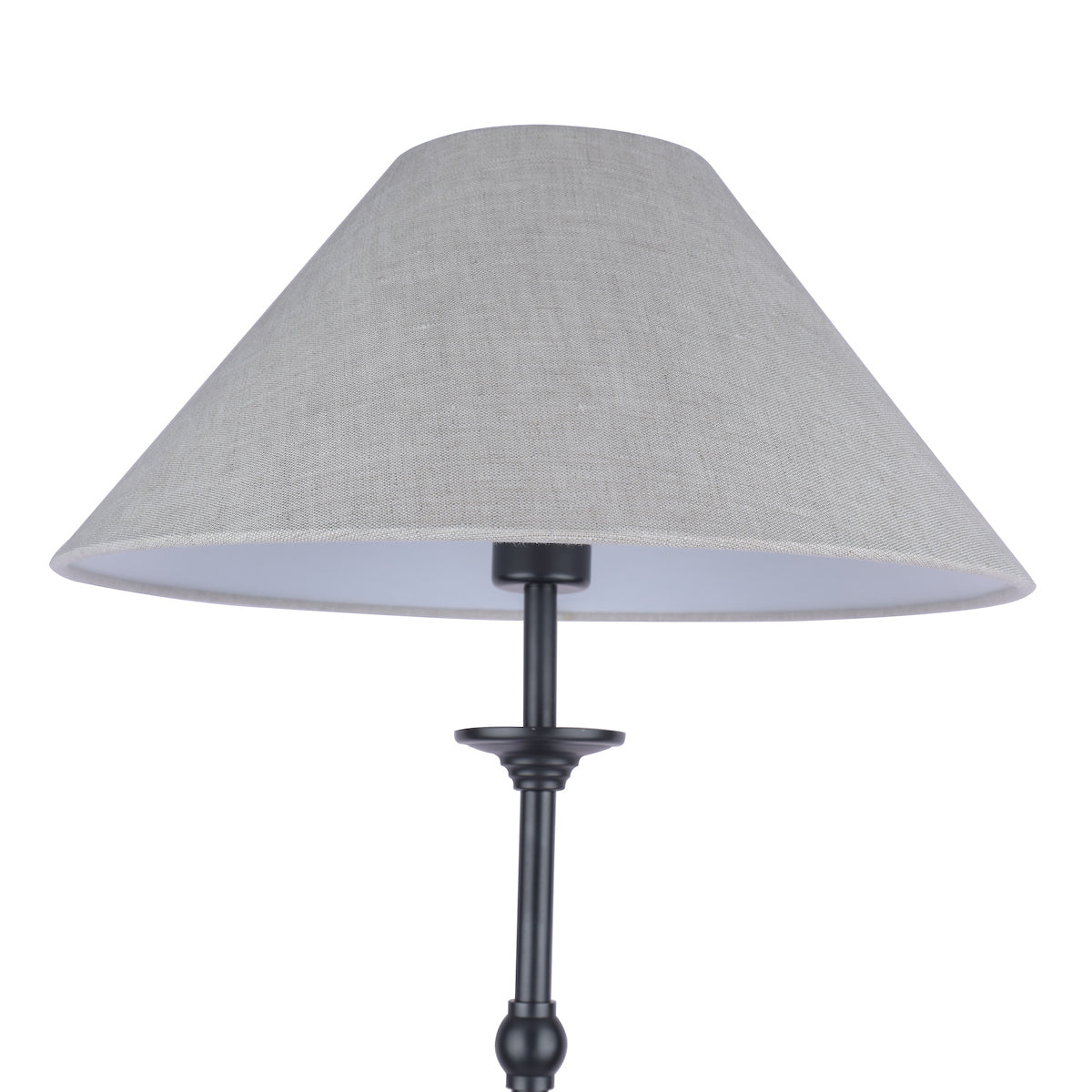 Laura Ashley Ludchurch Floor Lamp Black with Linen Shade – from Amos Lighting + Home