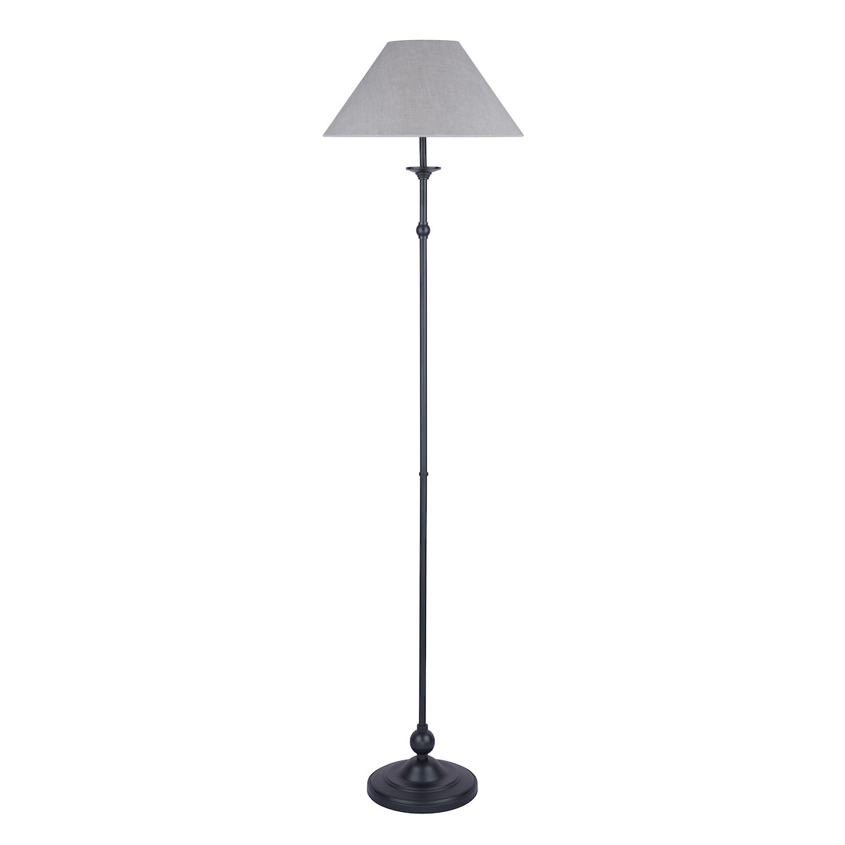 Laura Ashley Ludchurch Floor Lamp Black with Linen Shade – from Amos Lighting + Home