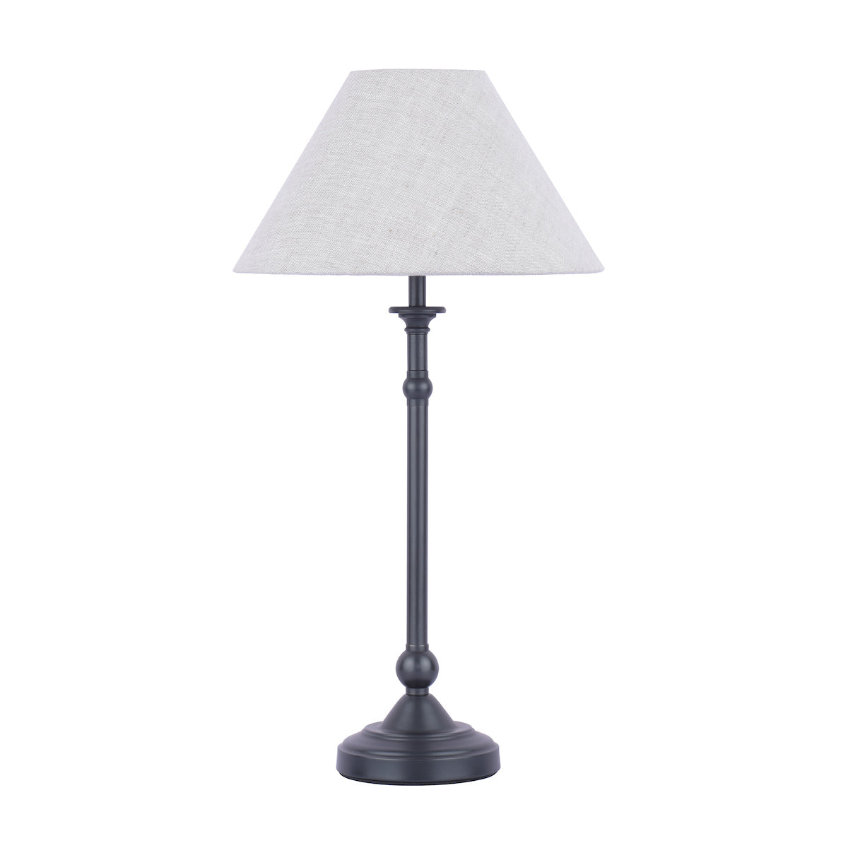 Laura Ashley Ludchurch Table Lamp Black with Linen Shade – from Amos Lighting + Home