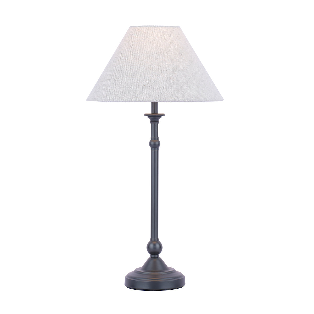 Laura Ashley Ludchurch Table Lamp Black with Linen Shade – from Amos Lighting + Home
