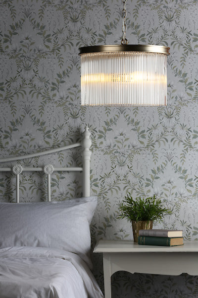 Laura Ashley Manon 3 Light Pendant Champagne Clear Glass – from Amos Lighting + Home