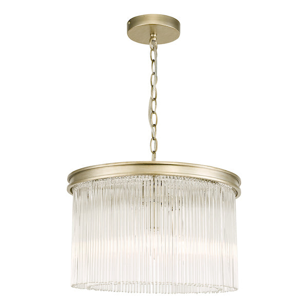 Laura Ashley Manon 3 Light Pendant Champagne Clear Glass – from Amos Lighting + Home