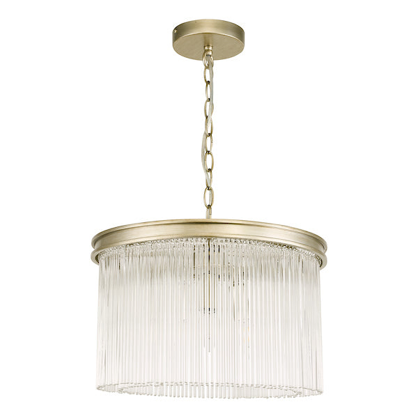 Laura Ashley Manon 3 Light Pendant Champagne Clear Glass – from Amos Lighting + Home