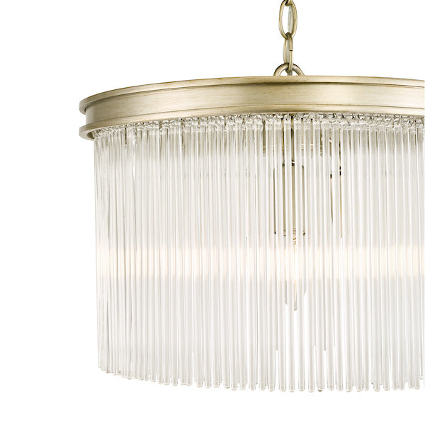 Laura Ashley Manon 3 Light Pendant Champagne Clear Glass – from Amos Lighting + Home