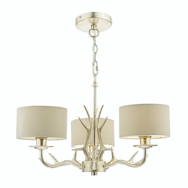 Laura Ashley Mulroy Antler 3 Light Chandelier with Shades – from Amos Lighting + Home