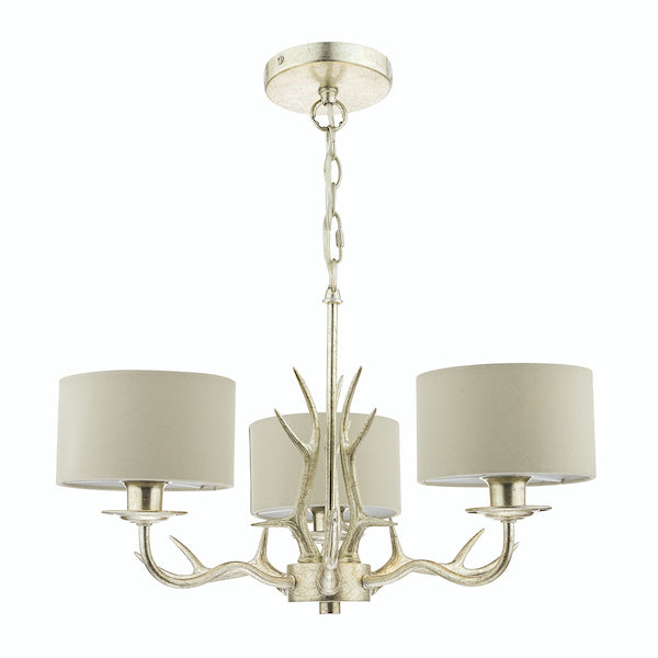 Laura Ashley Mulroy Antler 3 Light Chandelier with Shades – from Amos Lighting + Home