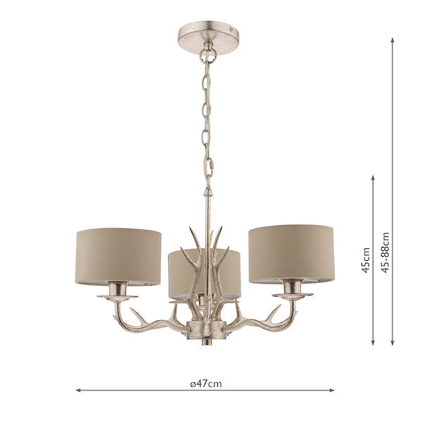 Laura Ashley Mulroy Antler 3 Light Chandelier with Shades – from Amos Lighting + Home