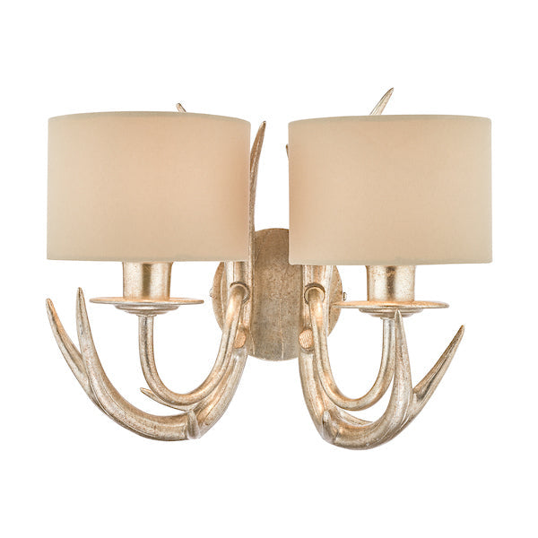 Laura Ashley Mulroy Antler Double Wall Light with Shades – from Amos Lighting + Home