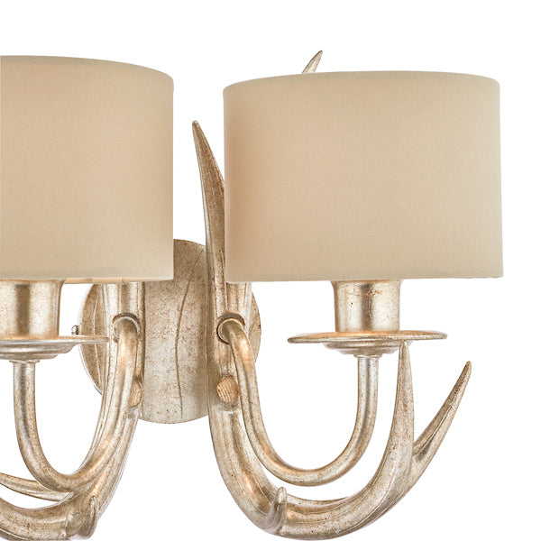 Laura Ashley Mulroy Antler Double Wall Light with Shades – from Amos Lighting + Home