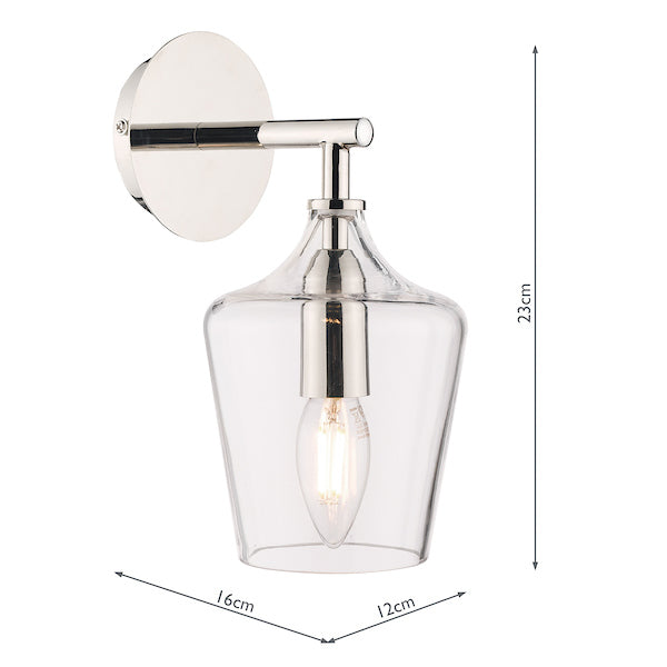 Laura Ashley Ockley Wall Light Polished Chrome & Glass – from Amos Lighting + Home