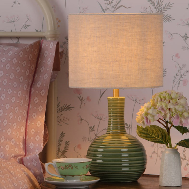 Laura Ashley Padley Green Table Lamp with shade – from Amos Lighting + Home