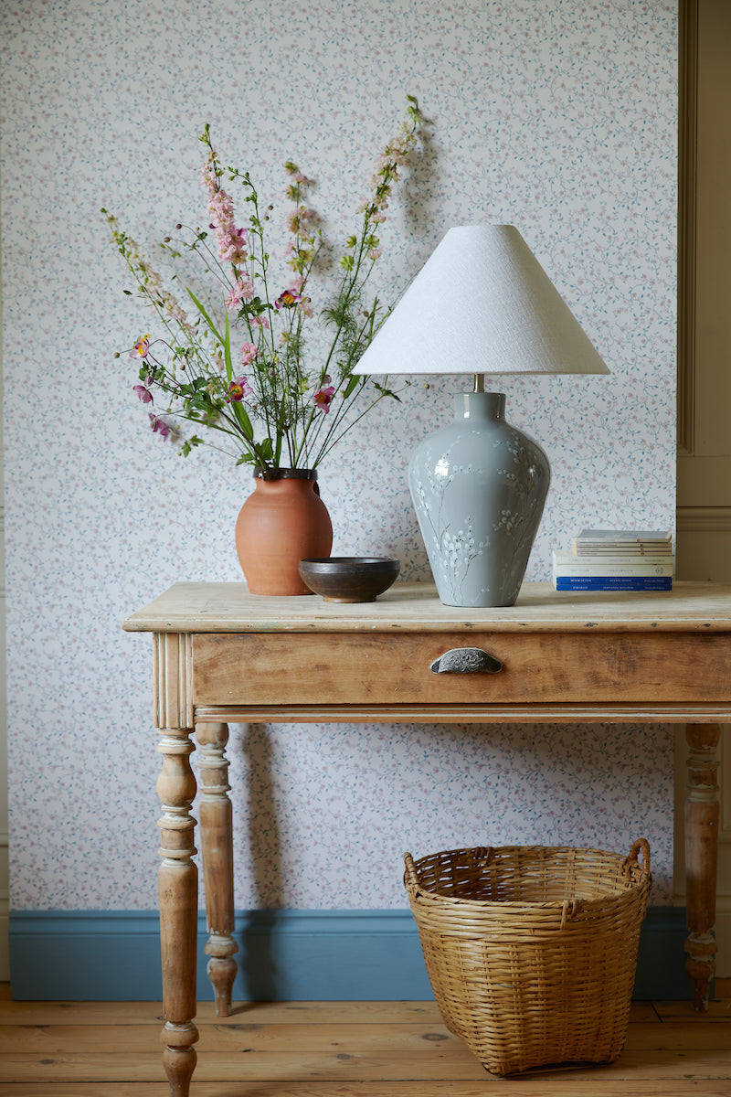 Laura Ashley Pussywillow Table Lamp Grey Ceramic – from Amos Lighting + Home